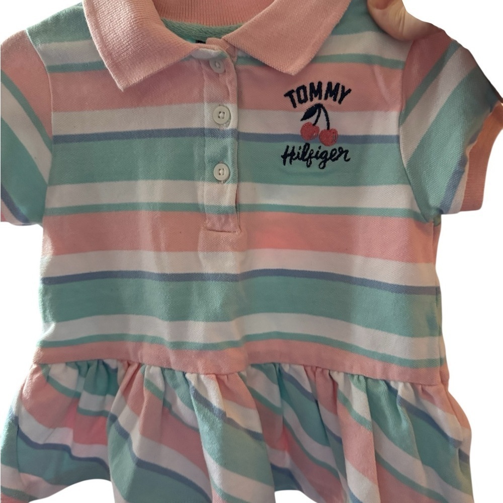 2 Tommy Hilfiger Kids Polos – Stripes & Lavender (Sizes 24M & 3T) - Picture 8 of 15
